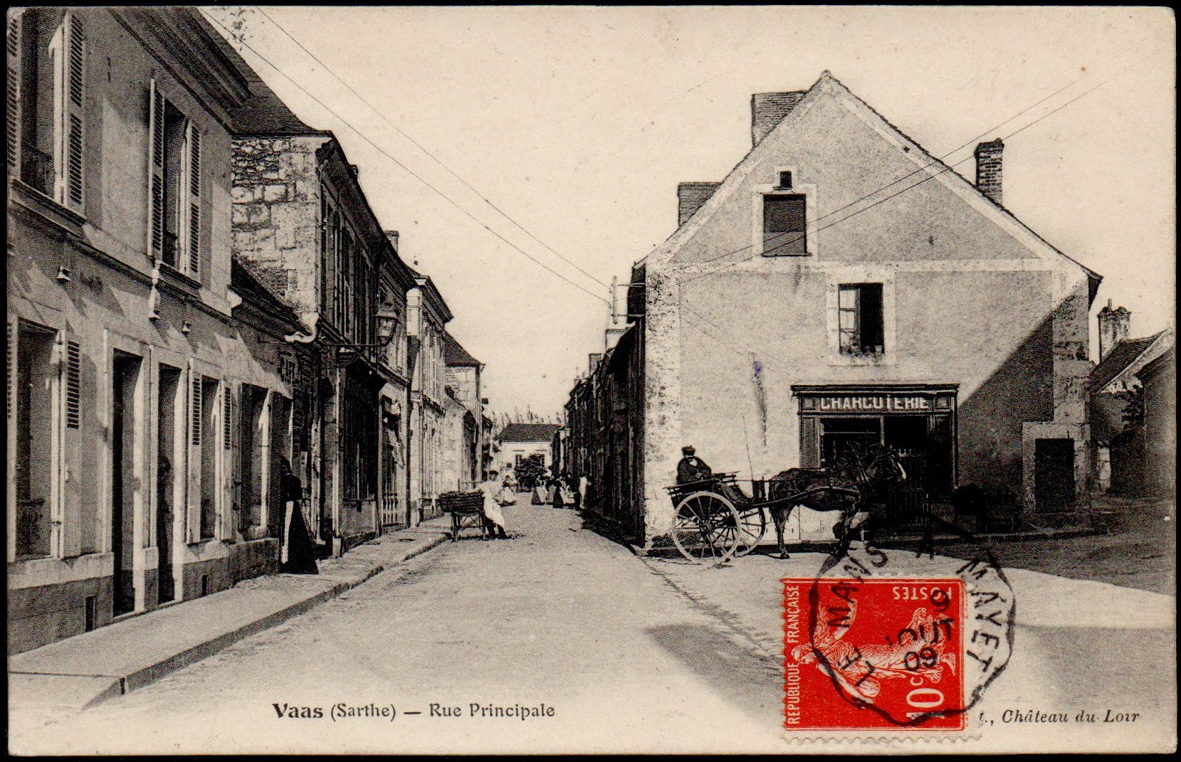 Courrier-Convoyeur : Le  Mans à Mayet - On postcard of Vaas, but sent from Requeil